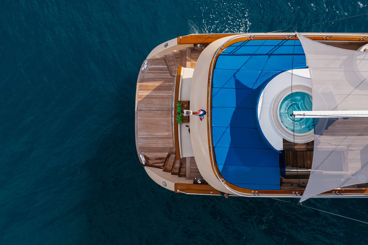 Deck of Maxita, a Gulet Motoryacht motor yacht at Split, Croatia
