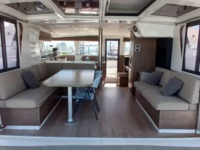 Salon of Uncharted, a Bali 4.2 catamaran at Central Abaco, Bahamas