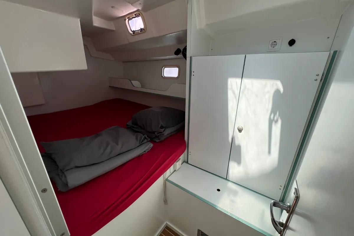 Cabin on The Big One Two, a Dufour Atoll 6 sailboat at Primošten, Croatia