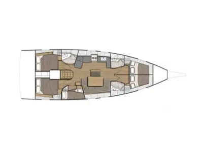 Floor plan of Ilia, a Beneteau Oceanis 46.1 sailboat at Athens, Greece