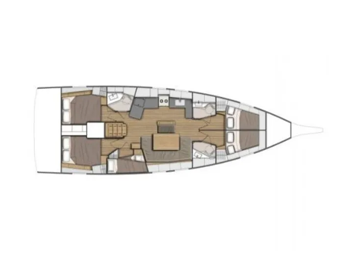 Floor plan of Ilia, a Beneteau Oceanis 46.1 sailboat at Athens, Greece
