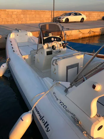 Cockpit of King 720, a Nuova Jolly Marine King 720 Extreme RIB at Biograd na Moru, Croatia