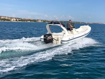 Exterior view of King 720, a Nuova Jolly Marine King 720 Extreme RIB at Biograd na Moru, Croatia