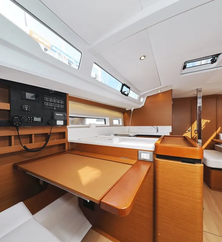 Galley of Waka, a Jeanneau Sun Odyssey 440 sailboat at Grad Biograd na Moru, Croatia