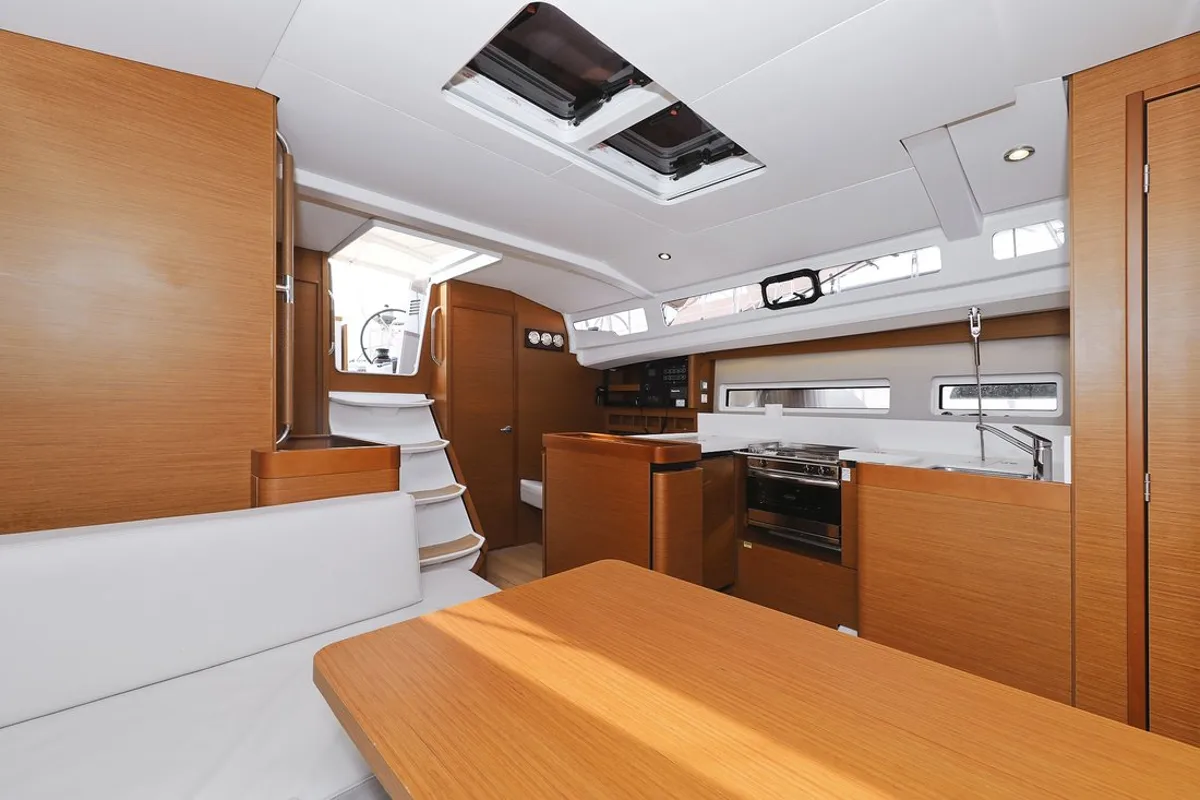 Salon of Waka, a Jeanneau Sun Odyssey 440 sailboat at Grad Biograd na Moru, Croatia