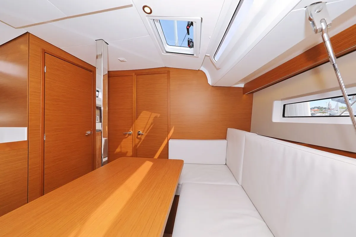 Salon of Waka, a Jeanneau Sun Odyssey 440 sailboat at Grad Biograd na Moru, Croatia