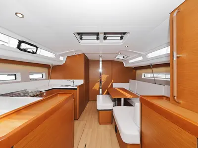 Salon of Waka, a Jeanneau Sun Odyssey 440 sailboat at Grad Biograd na Moru, Croatia