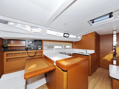 Galley of Waka, a Jeanneau Sun Odyssey 440 sailboat at Grad Biograd na Moru, Croatia
