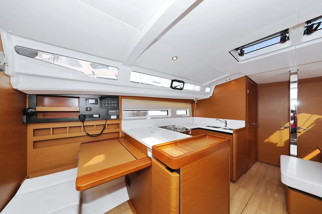 Galley of Waka, a Jeanneau Sun Odyssey 440 sailboat at Grad Biograd na Moru, Croatia
