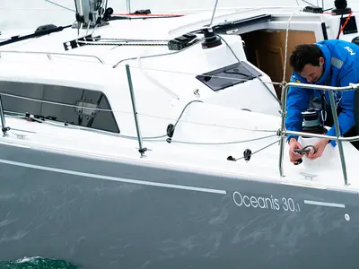 Deck of Peanut, a Beneteau Oceanis 30.1 sailboat at Road Town, British Virgin Islands