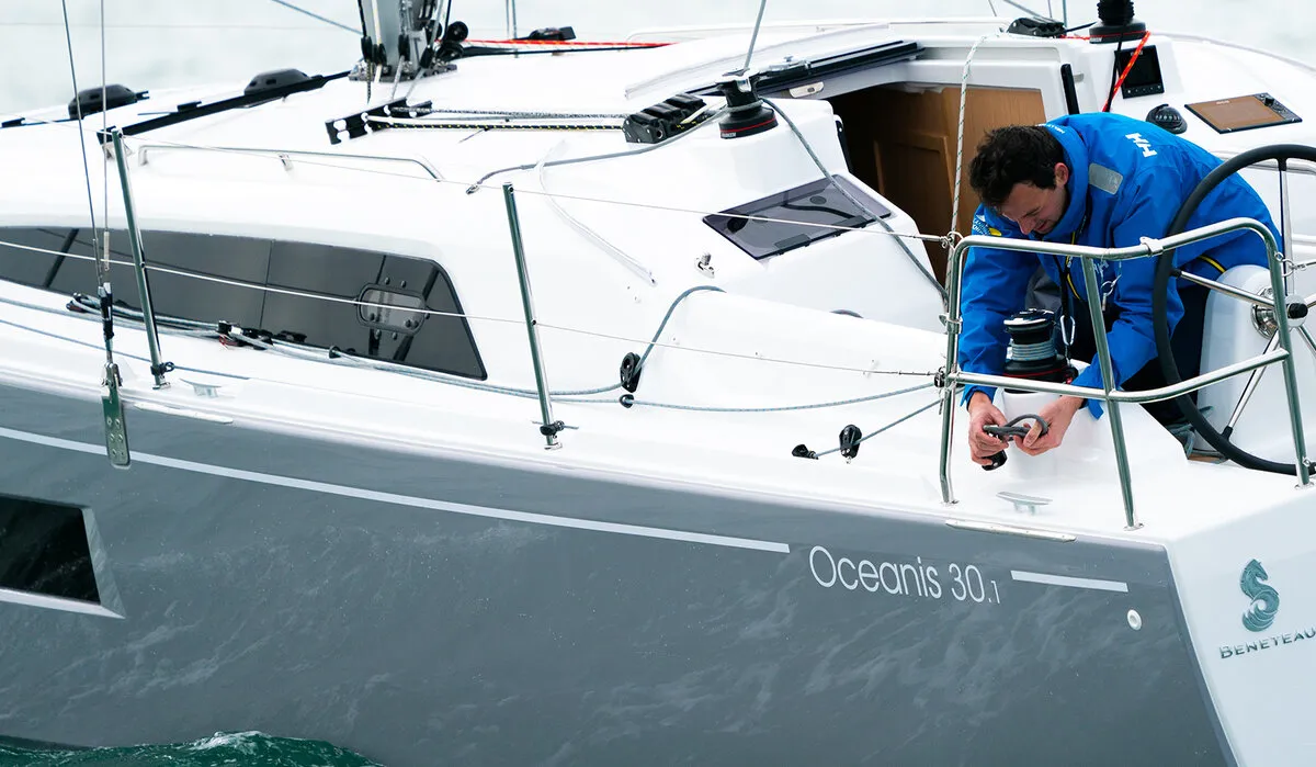 Deck of Peanut, a Beneteau Oceanis 30.1 sailboat at Road Town, British Virgin Islands