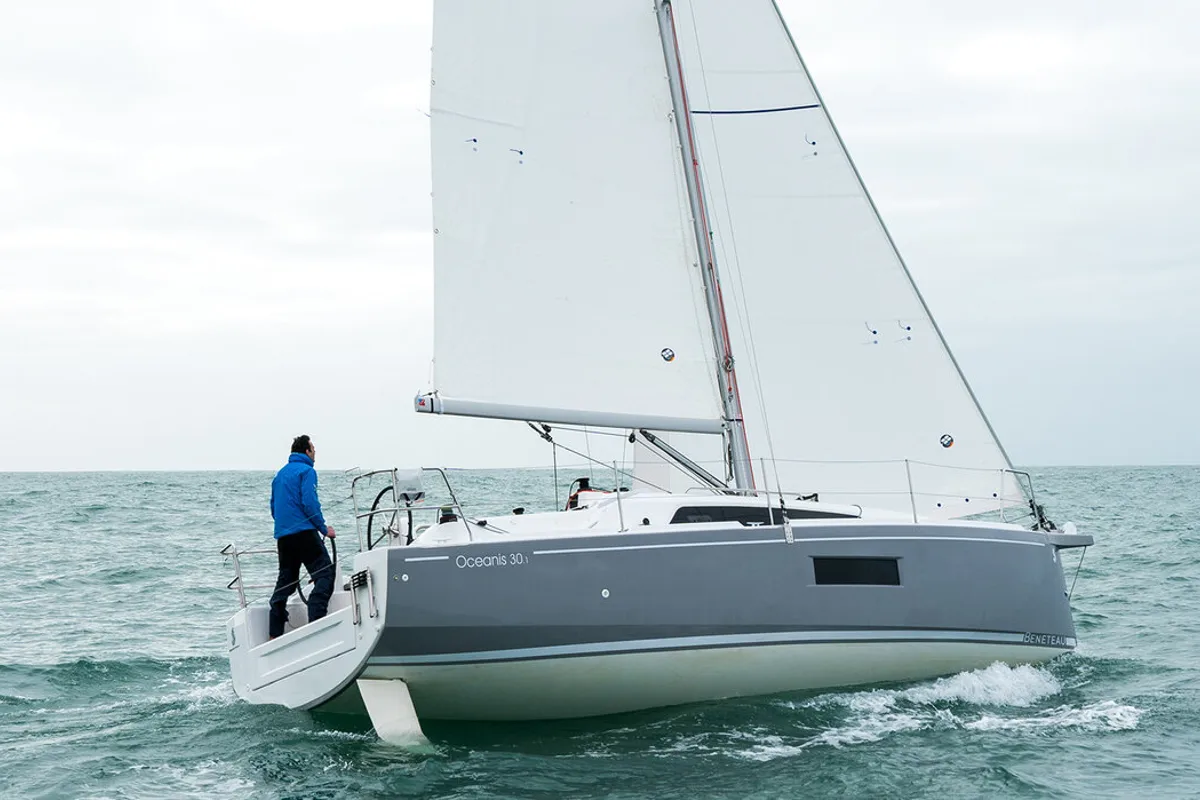 Exterior view of Peanut, a Beneteau Oceanis 30.1 sailboat at Road Town, British Virgin Islands