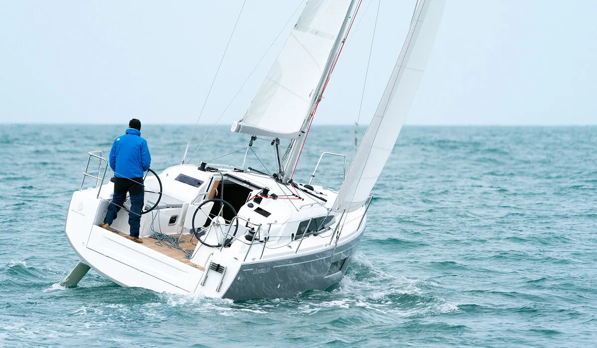 Exterior view of Peanut, a Beneteau Oceanis 30.1 sailboat at Road Town, British Virgin Islands