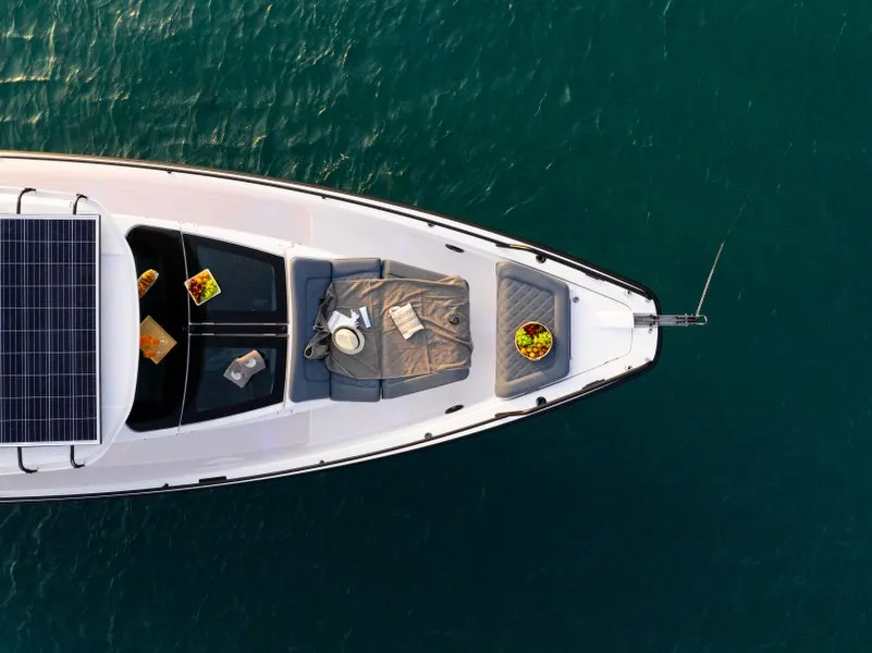 Exterior view of MY CHARACTER, a Axopar 37 XC Cross Cabin motorboat at Kalyvia Thorikou Municipal Unit, Greece