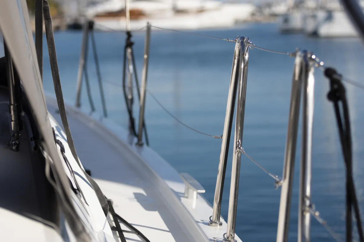 Deck of Mary Too, a Beneteau Oceanis 46.1 sailboat at Athens, Greece
