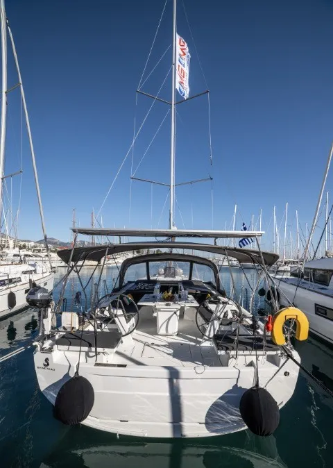 Deck of Mary Too, a Beneteau Oceanis 46.1 sailboat at Athens, Greece