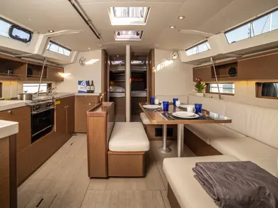 Salon of Mary Too, a Beneteau Oceanis 46.1 sailboat at Athens, Greece