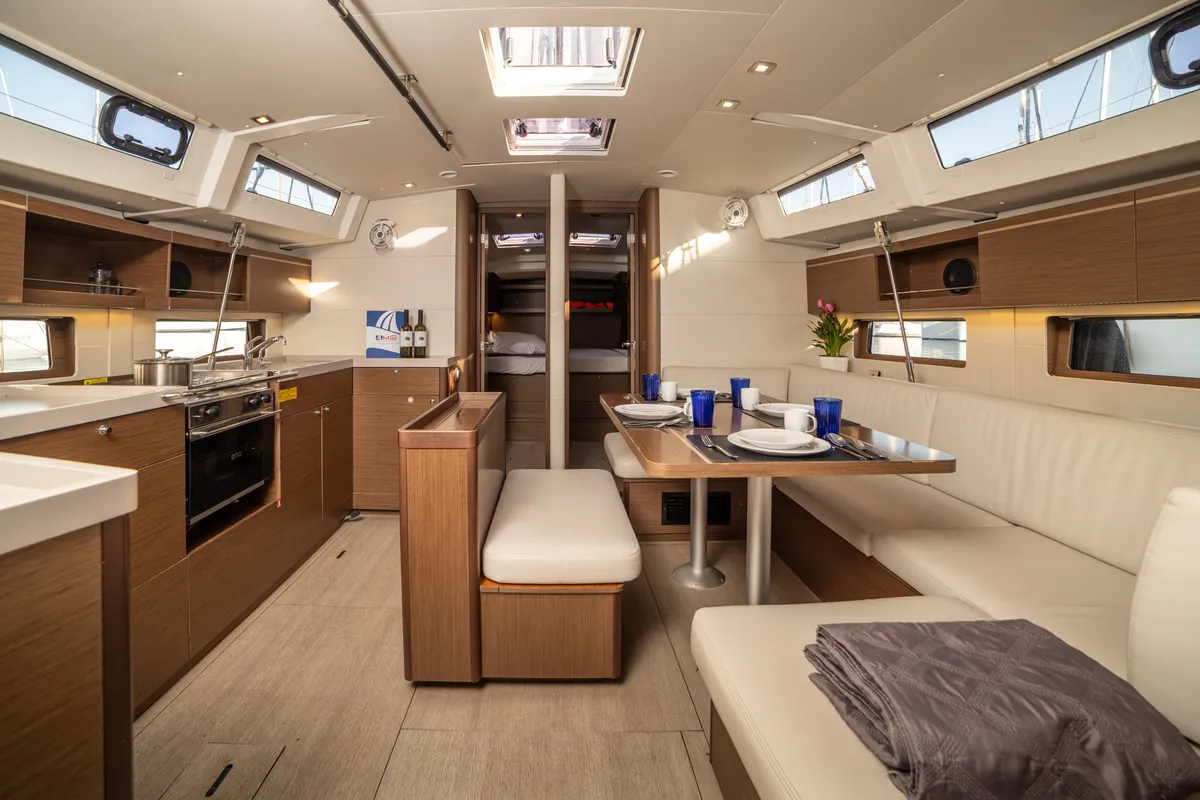 Salon of Mary Too, a Beneteau Oceanis 46.1 sailboat at Athens, Greece