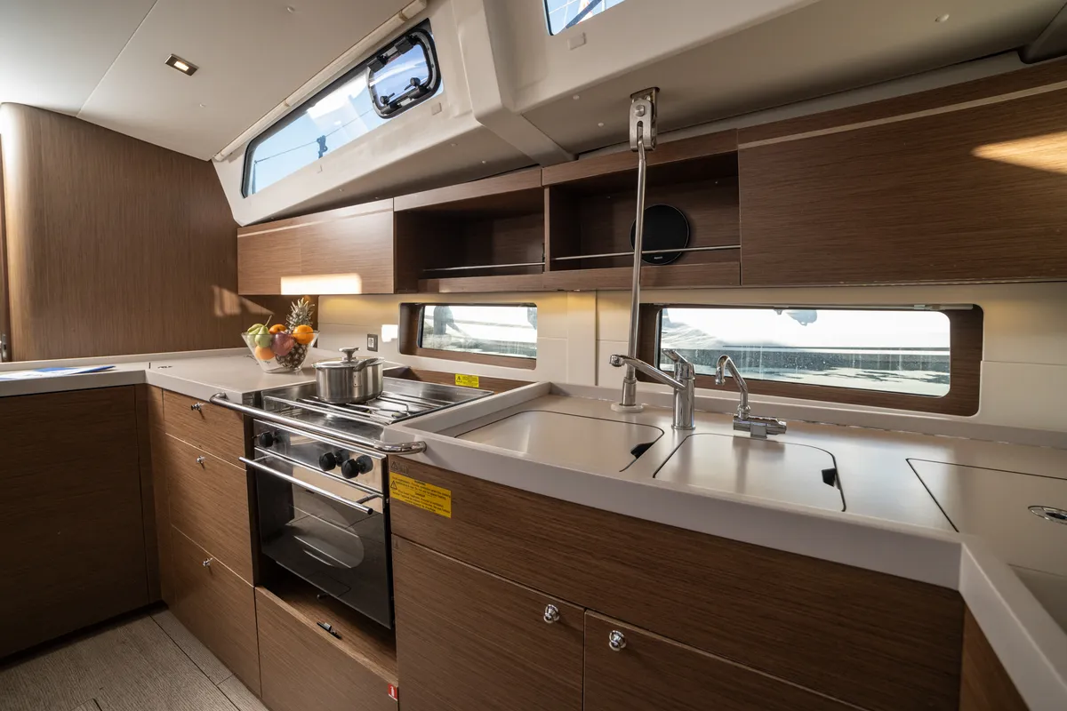 Galley of Mary Too, a Beneteau Oceanis 46.1 sailboat at Athens, Greece