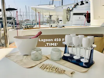 Galley of TIME , a Lagoon 450 catamaran at Općina Sukošan, Croatia