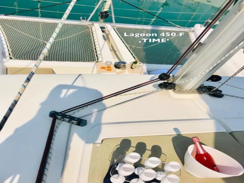 Exterior view of TIME , a Lagoon 450 catamaran at Općina Sukošan, Croatia