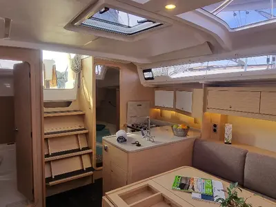Galley of Skyline, a Dufour 37 sailboat at Vallauris, France