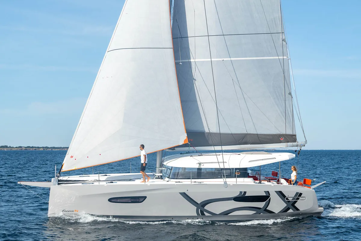 Exterior view of Gladis, a Excess 14 catamaran at Zadar, Croatia