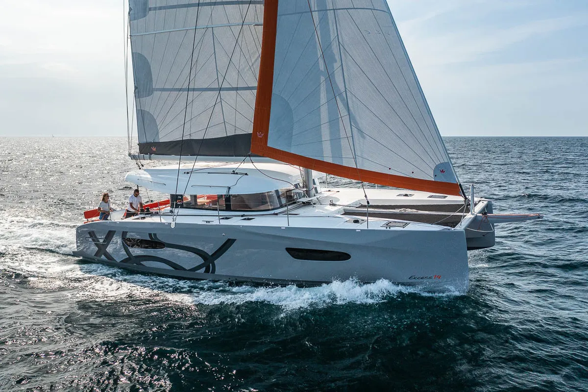 Exterior view of Gladis, a Excess 14 catamaran at Zadar, Croatia