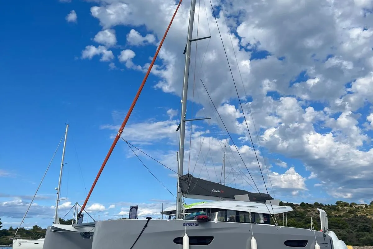 Exterior view of Gladis, a Excess 14 catamaran at Zadar, Croatia
