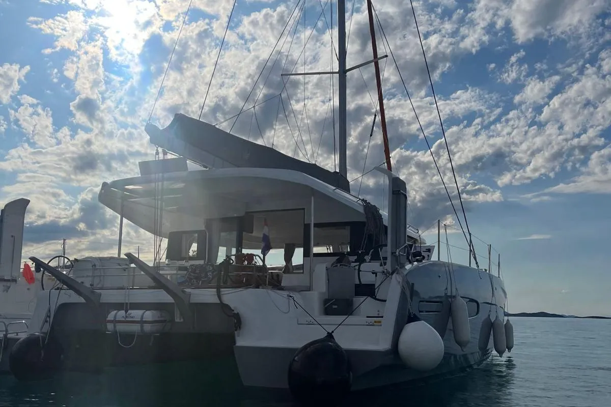 Exterior view of Gladis, a Excess 14 catamaran at Zadar, Croatia
