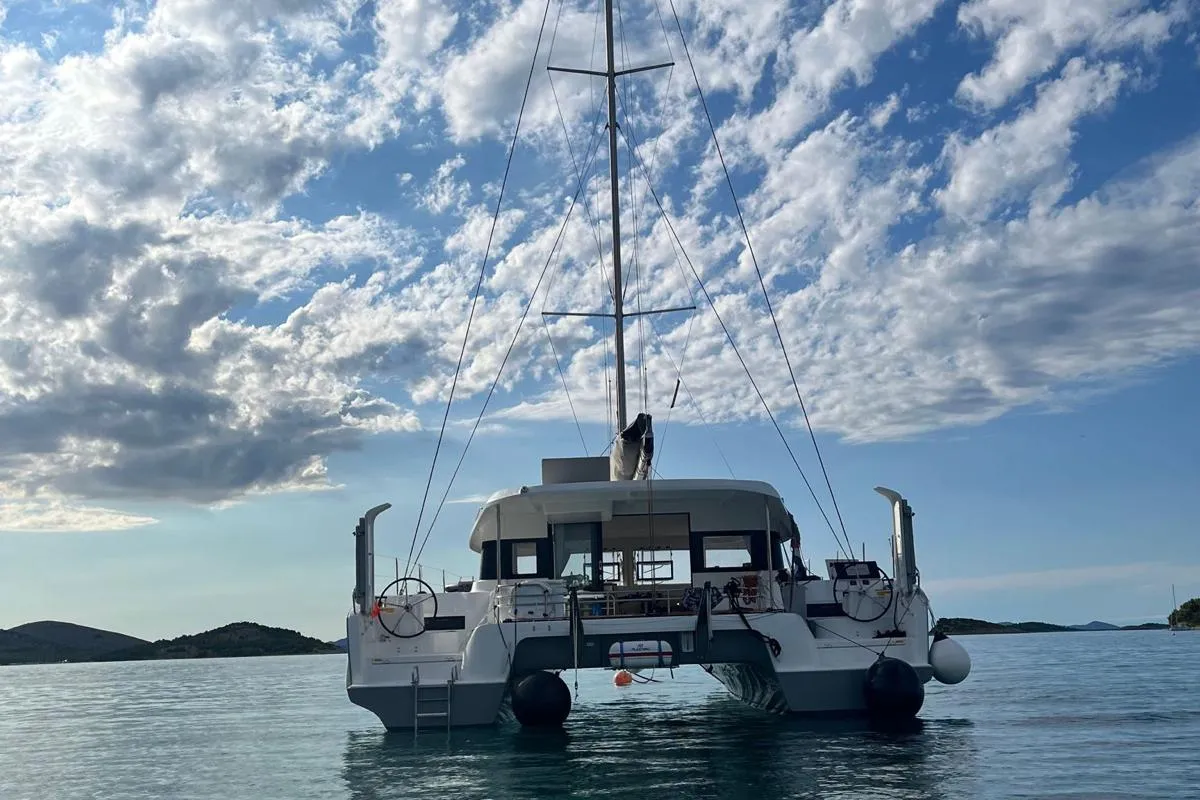 Exterior view of Gladis, a Excess 14 catamaran at Zadar, Croatia