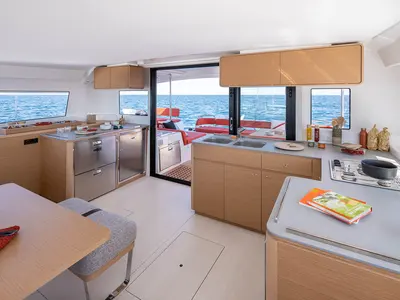 Galley of Gladis, a Excess 14 catamaran at Zadar, Croatia
