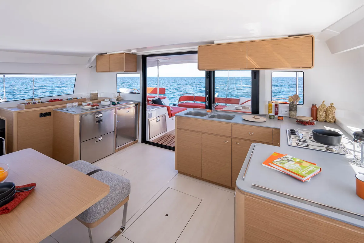 Galley of Gladis, a Excess 14 catamaran at Zadar, Croatia