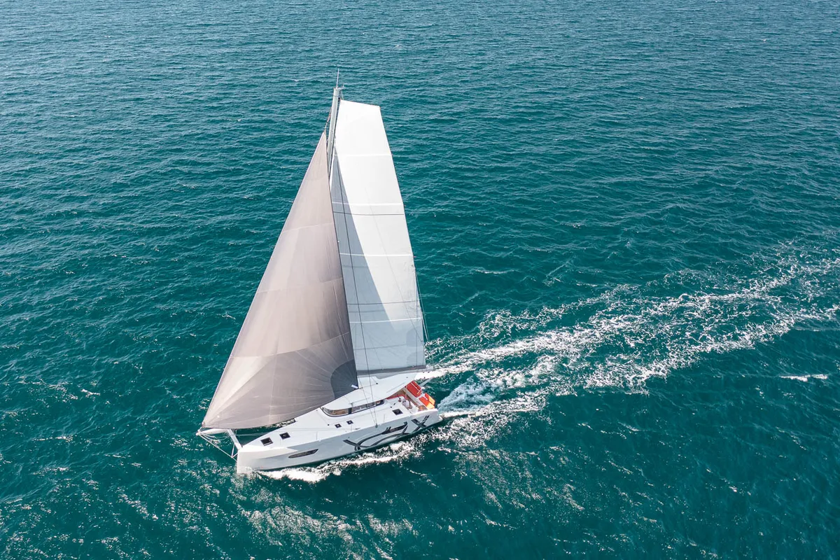 Exterior view of Gladis, a Excess 14 catamaran at Zadar, Croatia