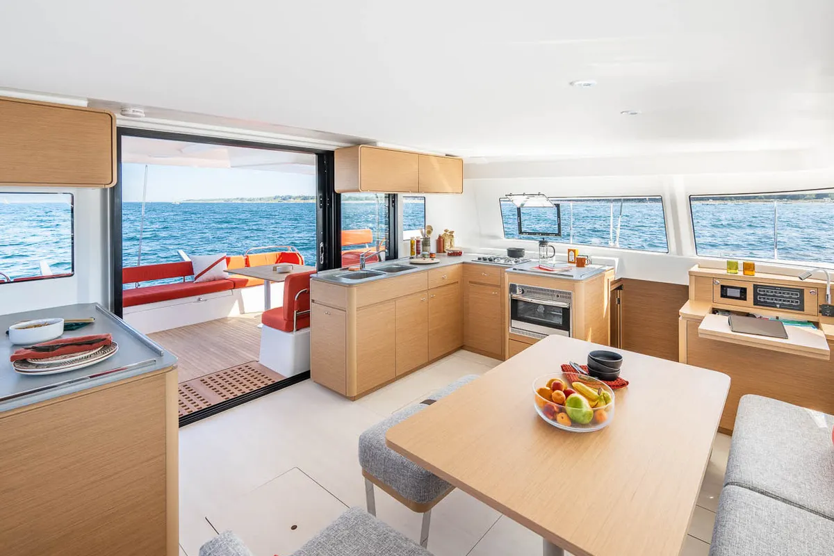 Galley of Gladis, a Excess 14 catamaran at Zadar, Croatia