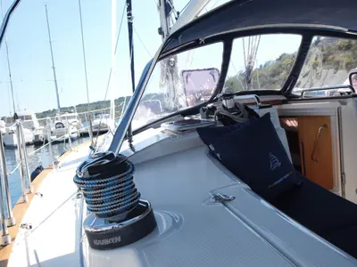 Deck of SeaGull, a Bavaria 44 sailboat at Primošten, Croatia