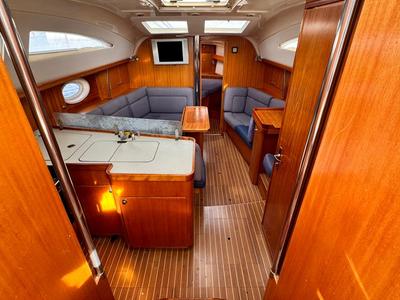 Salon of Sinje Sanje, a Elan 384 Impression sailboat at Punat, Croatia