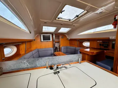 Galley of Sinje Sanje, a Elan 384 Impression sailboat at Punat, Croatia