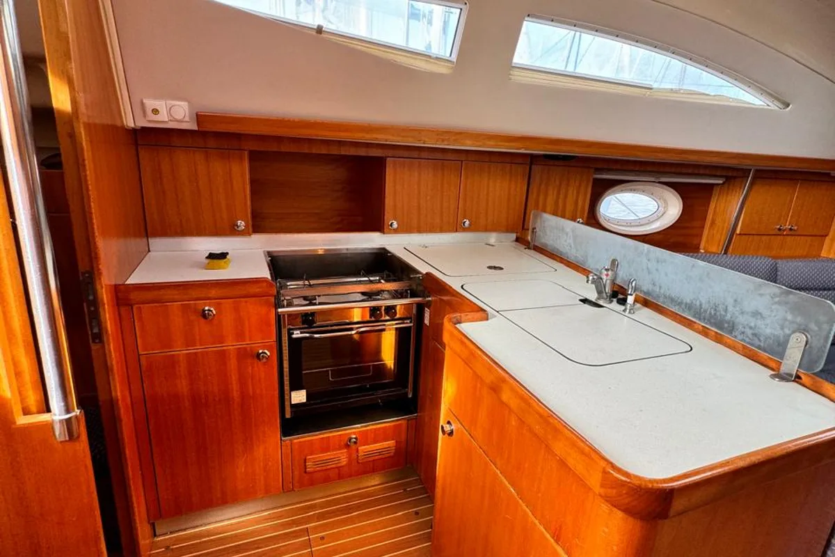 Galley of Sinje Sanje, a Elan 384 Impression sailboat at Punat, Croatia