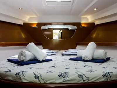 Cabin on Galeb, a Beneteau Antares 36 motor yacht at Grad Novalja, Croatia