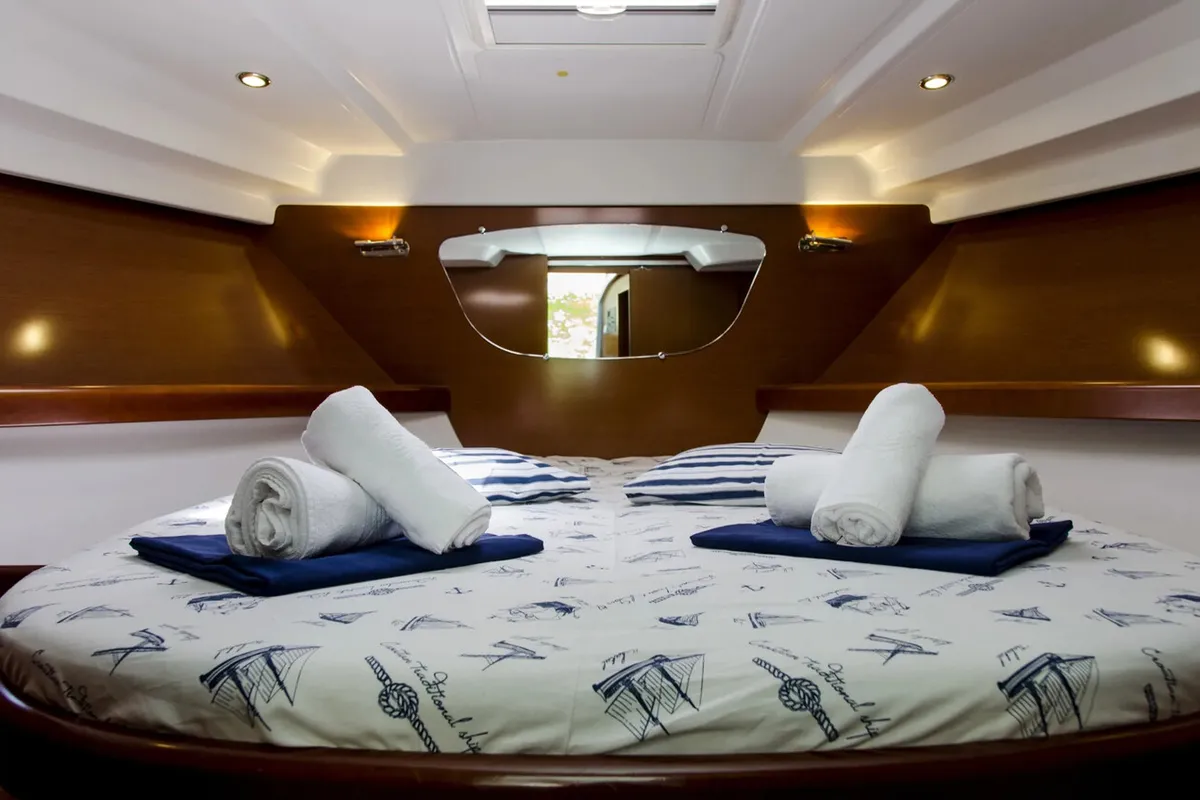 Cabin on Galeb, a Beneteau Antares 36 motor yacht at Grad Novalja, Croatia