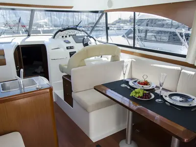 Salon of Galeb, a Beneteau Antares 36 motor yacht at Grad Novalja, Croatia