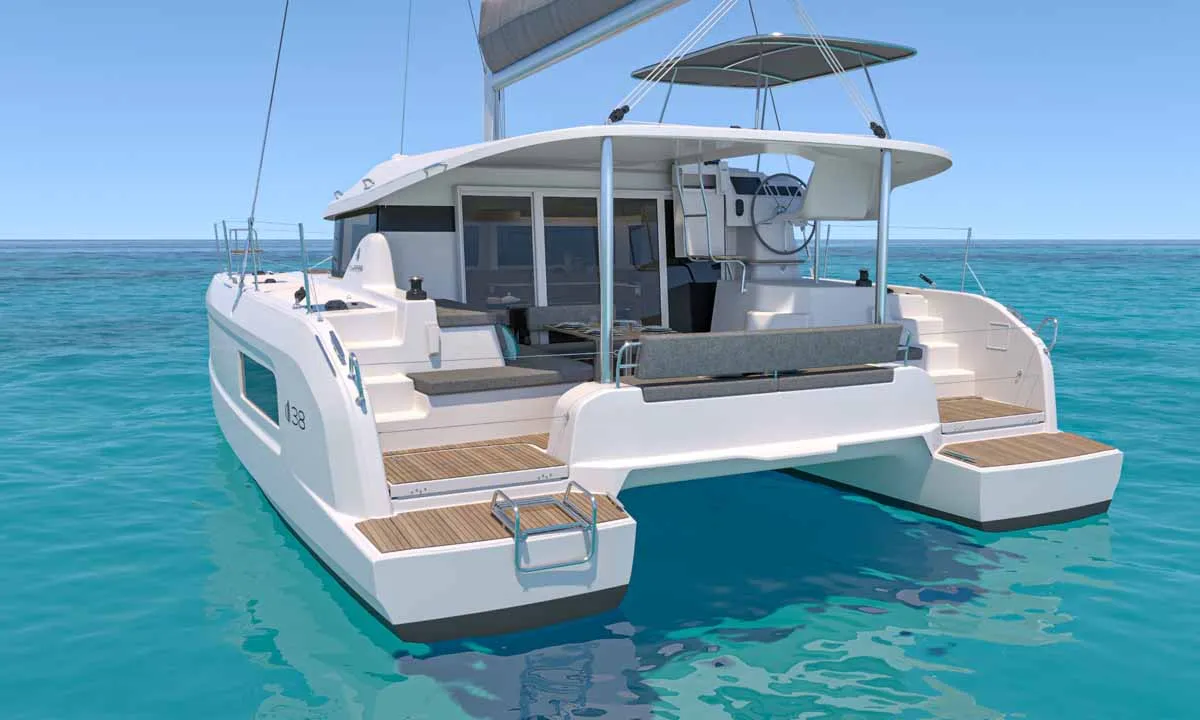 Exterior view of Marica, a Lagoon 38 catamaran at Grad Šibenik, Croatia