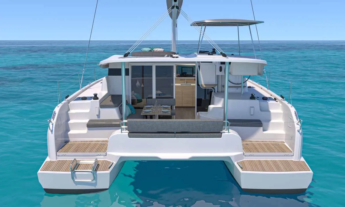 Deck of Marica, a Lagoon 38 catamaran at Grad Šibenik, Croatia