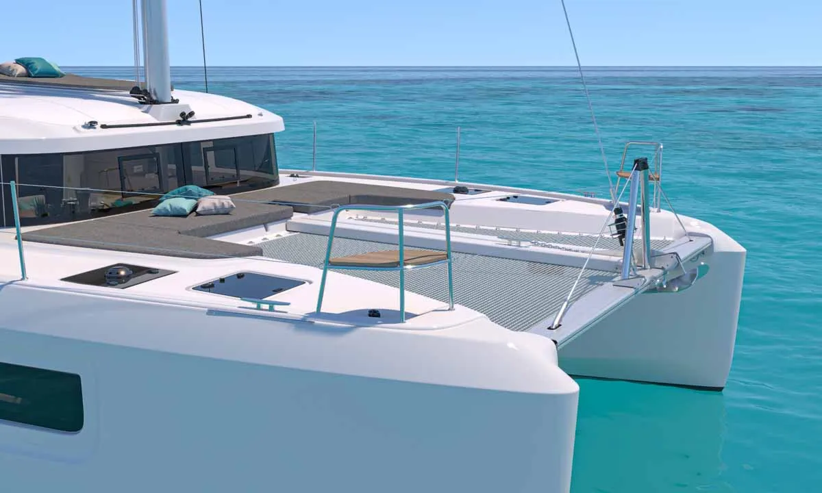 Deck of Marica, a Lagoon 38 catamaran at Grad Šibenik, Croatia
