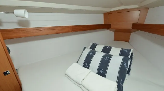 Cabin on Ami, a Bavaria Cruiser 33 sailboat at Pirovac, Croatia
