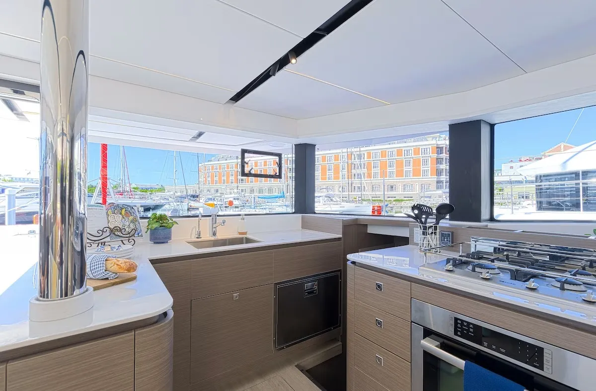 Galley of Moorings 4600 - 4 Exclusive Plus, a Leopard 46 catamaran at Placencia, Belize