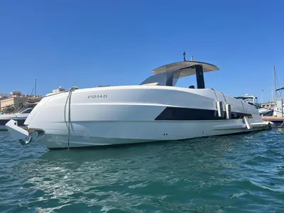 Exterior view of Pfeffer, a Gulet x-reuse motorboat at Palma de Mallorca, Spain