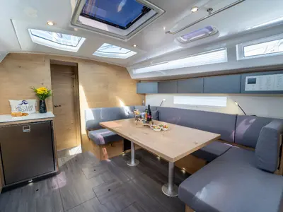Salon of Trinity, a Elan Impression 45 sailboat at Grad Kaštela, Croatia