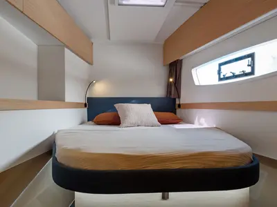 Cabin on Amapola - A/C, Generator, Water maker. Solar panel, a Fountaine Pajot Astréa 42 catamaran at Cannigione, Italy